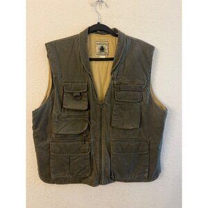 Northwest Territory Mens Hunting Fishing Utility Cargo Vest size Large Green Mul